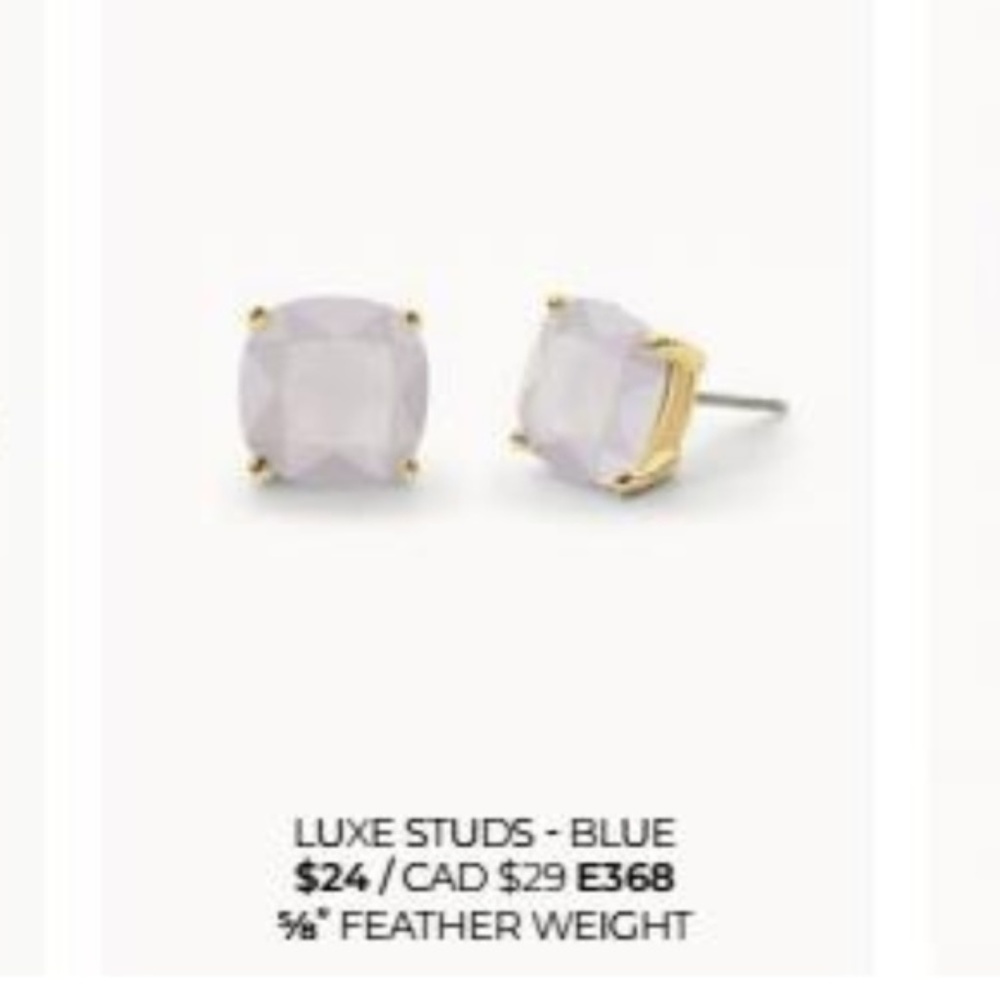 :: Stella & Dot Luxe Studs - Blue/Lavender - Picture 4 of 4